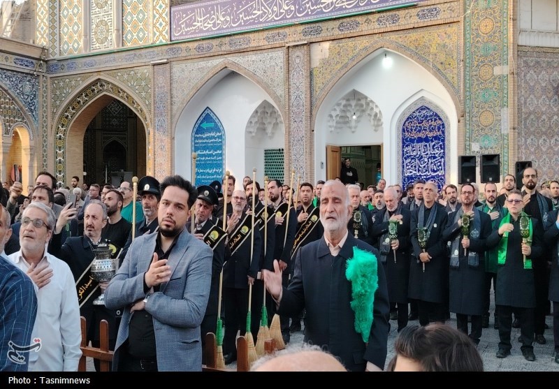 پرچم گنبد حضرت عبدالعظیم حسنی (ع) تعویض شد + تصویر