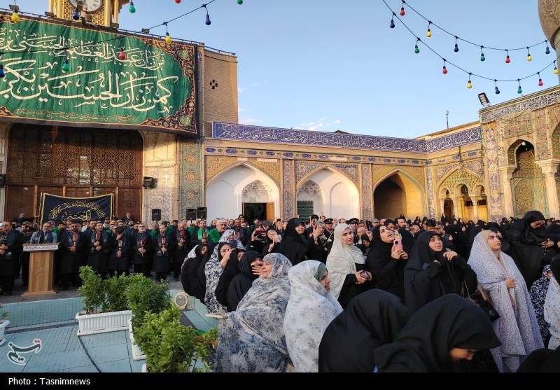 پرچم گنبد حضرت عبدالعظیم حسنی (ع) تعویض شد + تصویر