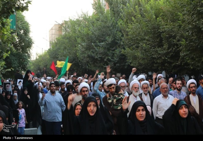 تشییع باشکوه پیکرهای مطهر 8 شهید حمله اسرائیل در قم+ تصاویر