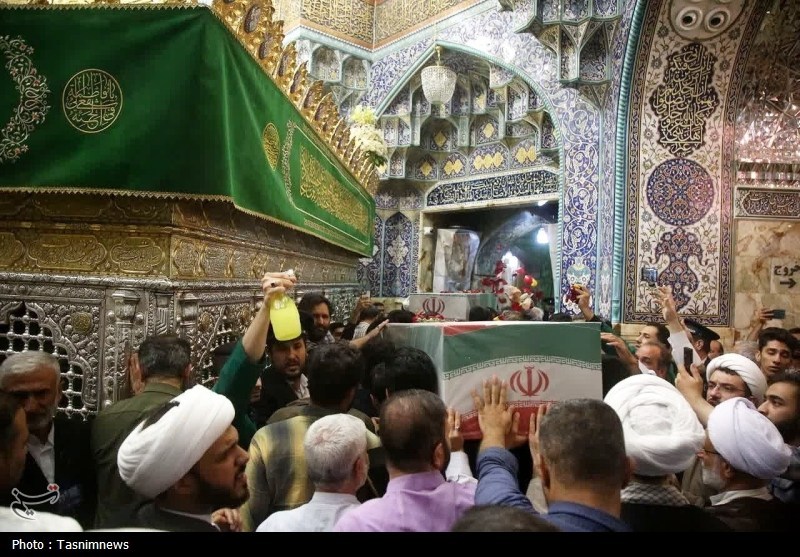 تشییع باشکوه پیکرهای مطهر 8 شهید حمله اسرائیل در قم+ تصاویر
