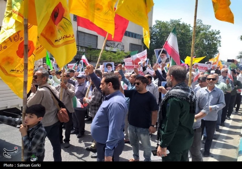 راهپیمایی بوشهری‌ها در محکوم کردن تجاوزات رژیم صهیونیستی