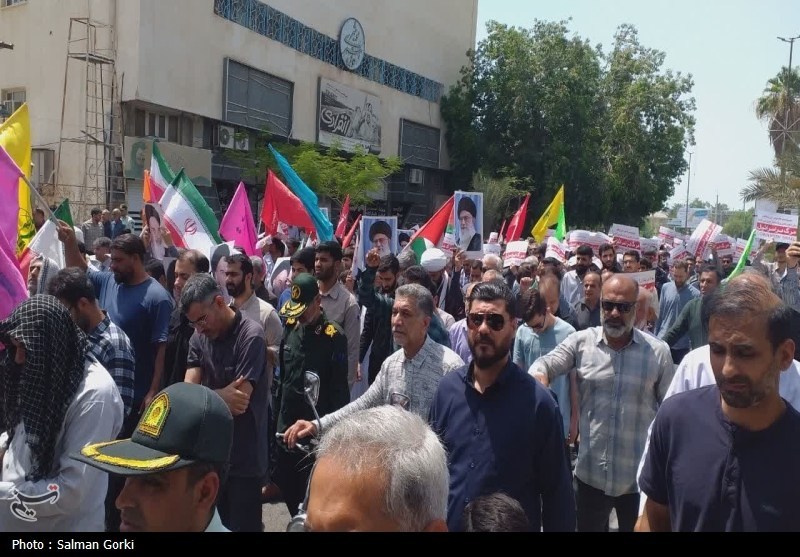 راهپیمایی بوشهری‌ها در محکوم کردن تجاوزات رژیم صهیونیستی