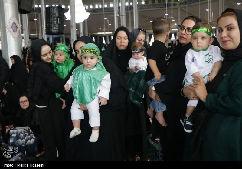 لالایی مادرانه در مرکزی؛ عزای مادران برای شش ماهه کربلا+عکس و فیلم