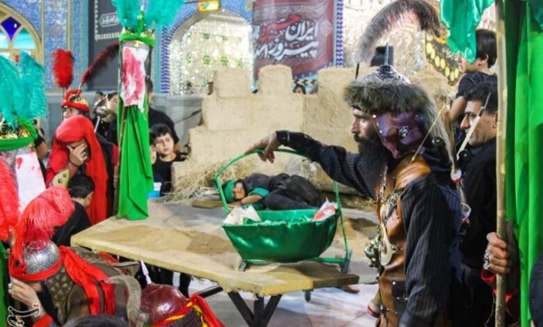 آیین نمادین کاروان اسرای کربلا به شام در آران و بیدگل+تصاویر