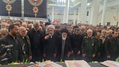اقامه نماز و تشییع پیکر سرلشکر شهید غیب‌پرور در حرم شاهچراغ(ع)