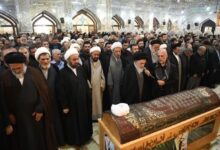تشییع عالم ربانی آیت‌الله حاج شیخ علی موحد در شیراز + تصاویر