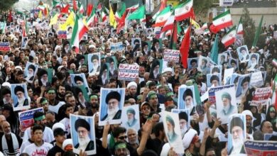 قیام مردم قم در بیعت با امام خامنه‌ای/مردم کفن‌پوشان به خیابان آمدند+تصاویر