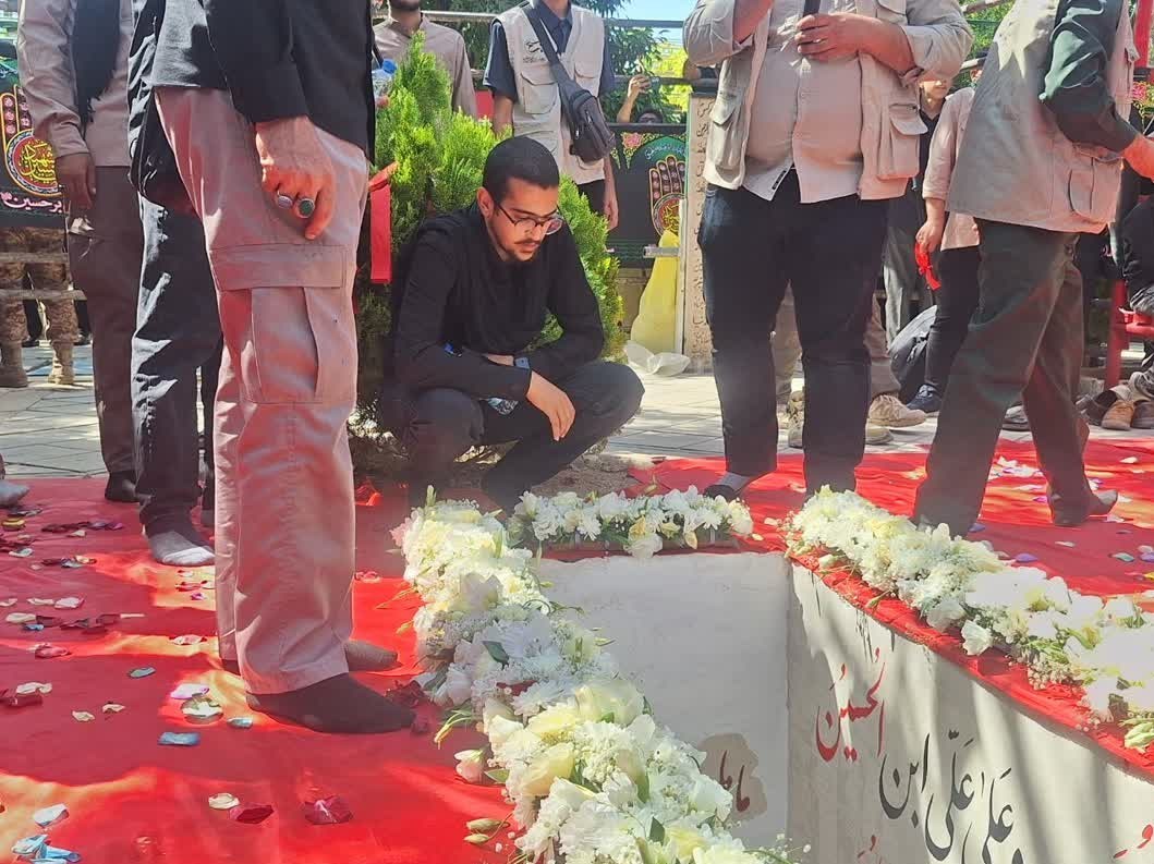 پیکر شهید غیب‌پرور در آغوش خاک آرام گرفت + تصویر