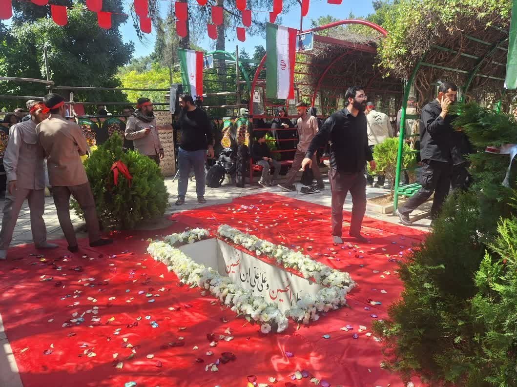 پیکر شهید غیب‌پرور در آغوش خاک آرام گرفت + تصویر