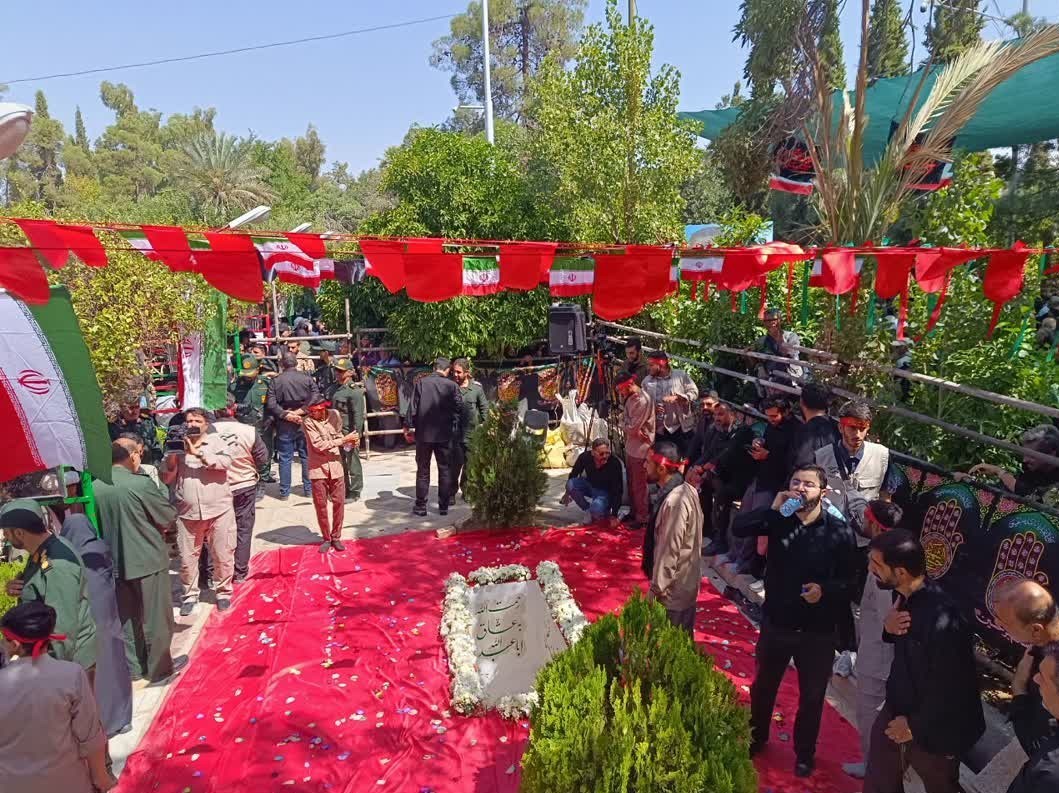 پیکر شهید غیب‌پرور در آغوش خاک آرام گرفت + تصویر