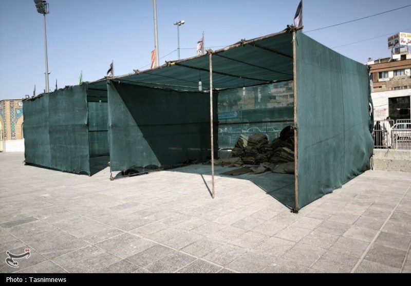 آماده‌سازی فضای اسکان زائران اربعین در حرم حضرت معصومه(س)+تصویر