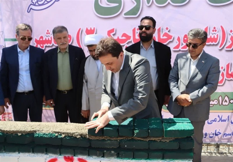 خشت‌گذاری برای احداث دو هنرستان 15 کلاسه خیرساز در صباشهر