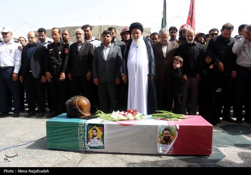 پیکر آتش‌نشان فداکار مشهدی تشییع شد