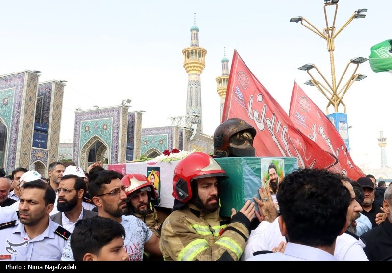 پیکر آتش‌نشان فداکار مشهدی تشییع شد