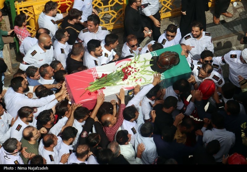 پیکر آتش‌نشان فداکار مشهدی تشییع شد
