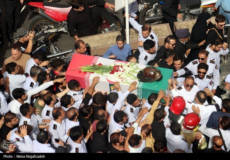پیکر آتش‌نشان فداکار مشهدی تشییع شد