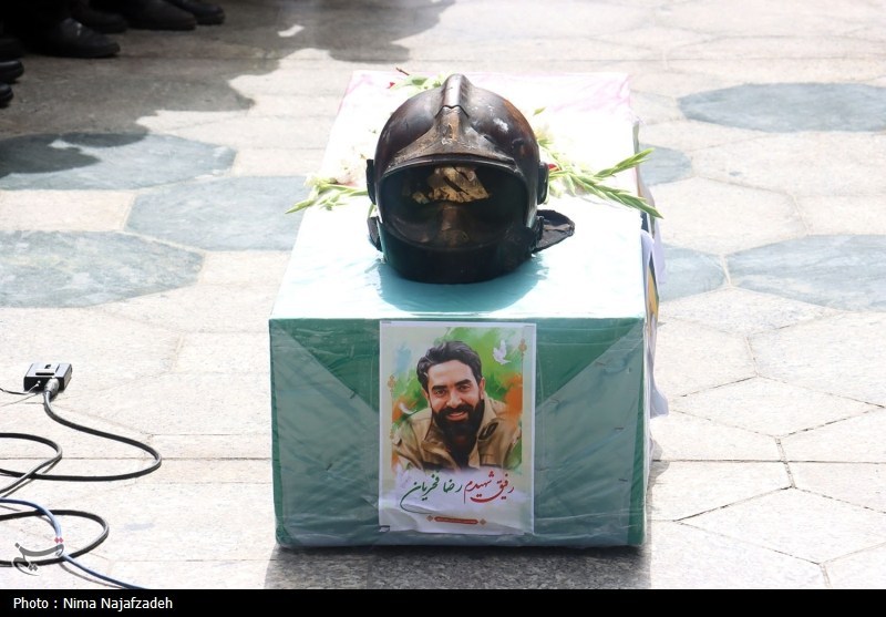 پیکر آتش‌نشان فداکار مشهدی تشییع شد