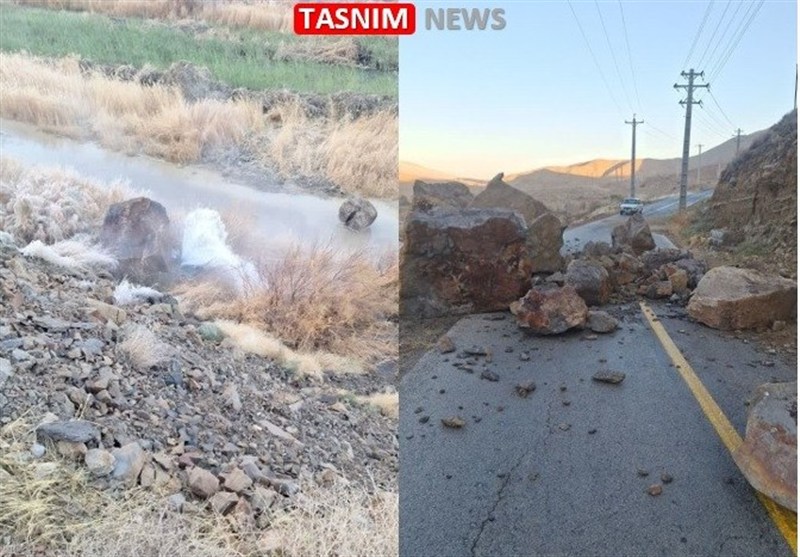 ریزش کوه در مسیر وسمق به قزلقاش/آسیب دیدگی خط لوله انتقال آب منطقه هفتیان+عکس